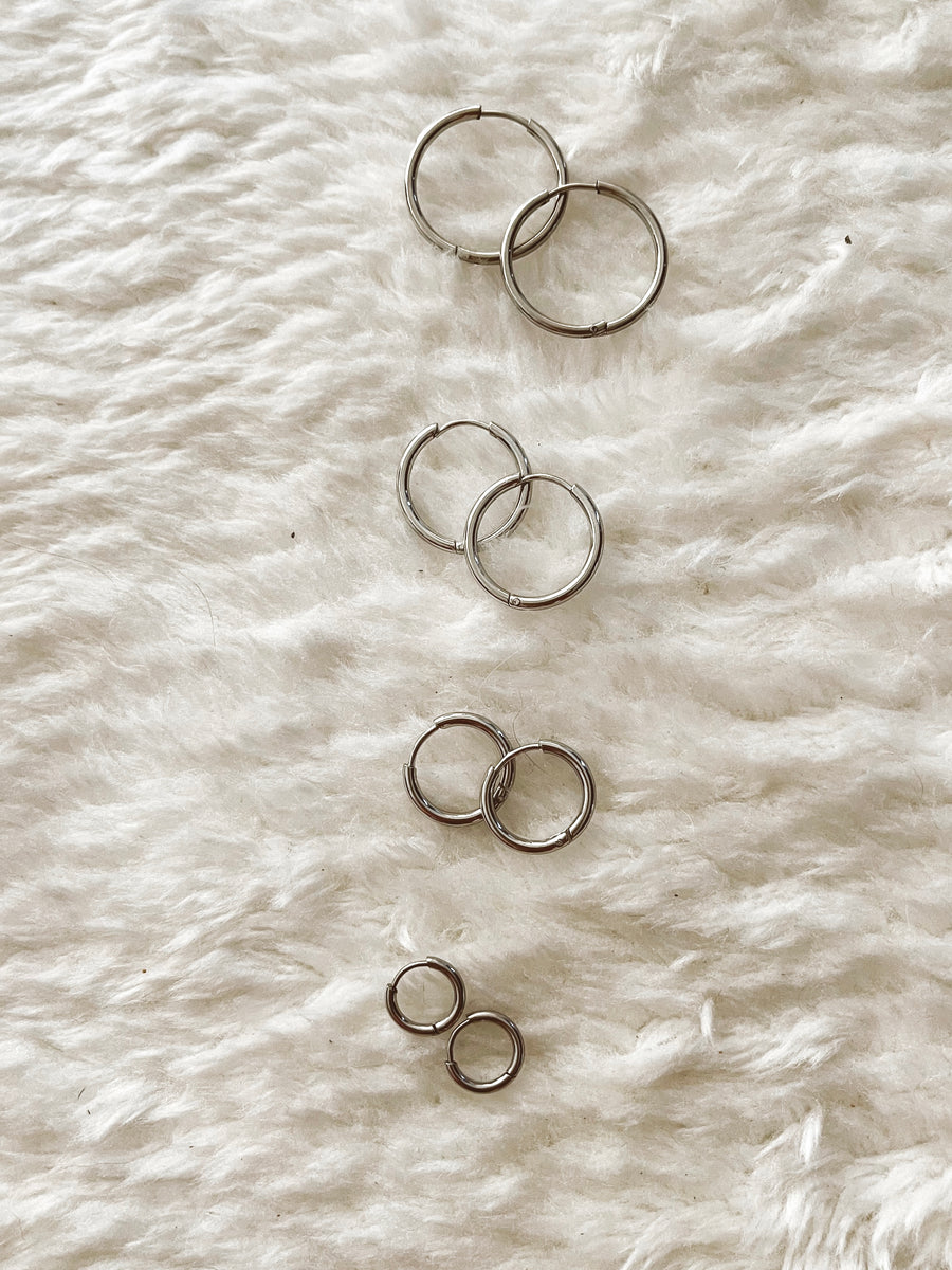 MJTrends: Earring Hoop: Stainless Steel Silver