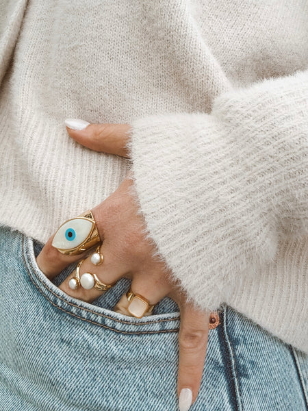 Eye Ring - Adjustable - Gold