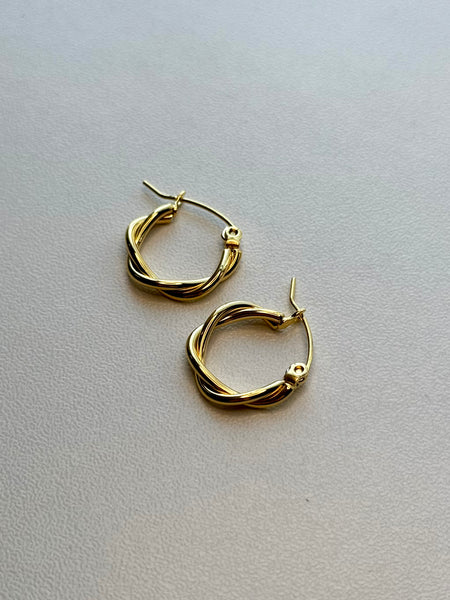 Mini Twisted Hoop Earrings - Gold