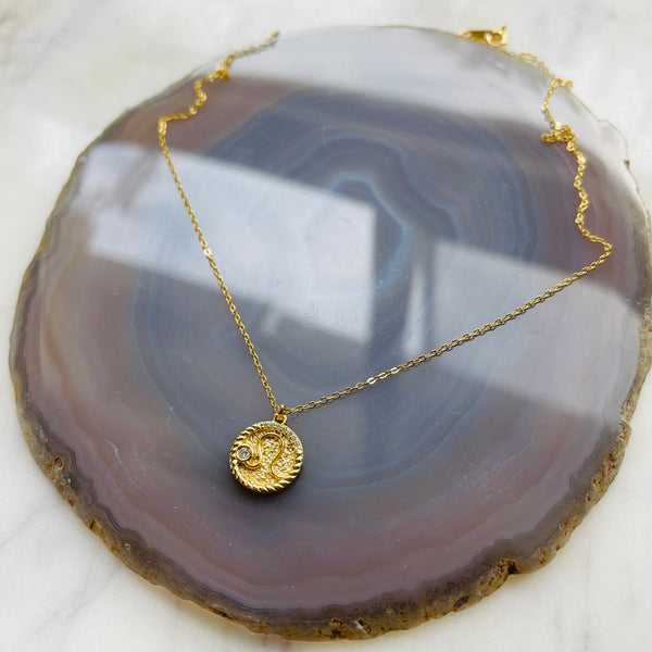 Zodiac Necklace - Leo - 18K Gold